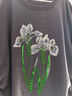 MsShe【重工珠片刺繡套裝】大碼女裝2025夏裝胖mm抽褶短袖T恤短褲 帝王紫色現(xiàn)貨 2XL 曬單實(shí)拍圖