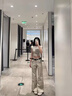 蜜樂奇美式多口袋工裝牛仔褲女春秋2025新款設(shè)計感高腰直筒微喇叭闊腿褲 卡其色 長褲 M 建議95-110斤 曬單實拍圖