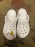 crocs卡駱馳洞洞鞋貝雅卡駱班輕便耐磨一腳蹬休閑鞋|205089 白/深藍-126 39 (240mm) 曬單實拍圖