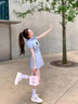 貞喜氣學(xué)院風(fēng)條紋襯衫連衣裙女2025夏季新款小個(gè)子收腰顯瘦泡泡袖裙子 連衣裙+短褲+蝴蝶結 L （建議105-115斤） 曬單實(shí)拍圖