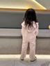班喜迪女童套裝春裝新款洋氣寶寶連帽外套褲子春秋兒童t恤三件套小童裝 粉色 100 曬單實(shí)拍圖