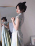 艾柔丹夏裝新品連衣裙女裝新中式改良旗袍套裝兩件套裙子女夏季2025新款 長衫+半身裙  S 曬單實拍圖