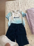 McTicco兒童速干運動套裝男童夏季冰絲羽毛球籃球服大童冰感透氣跑步短袖 17097漸變藍【冰絲速干】 140 140cm 曬單實拍圖