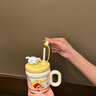 旺佰福蠟筆小新水杯女士高顏值茶水分離家用陶瓷吸管馬克杯子七夕禮物 蠟筆小新540ml 曬單實拍圖