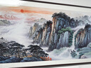 歐藍盾手繪國畫紫氣東來山水畫客廳沙發(fā)背景墻裝飾畫風景高檔辦公室掛畫 沙比利實木框-圓角棕色 裝框218*88 曬單實拍圖