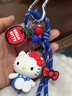 hellokitty正版可愛三麗鷗KT貓公仔鑰匙扣書包掛件情侶汽車鑰匙鏈掛飾小禮品 正版紅藍白KT鑰匙掛件【橙色禮盒 曬單實拍圖