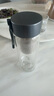 米家玻璃杯 雙層帶茶隔水杯 耐高溫泡茶杯  加厚透明杯子400mL 金屬灰 曬單實拍圖