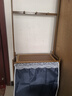 竹藝佳出租屋用鞋架收納神器簡(jiǎn)易多層家用小型入戶門多功能衣帽架一體架 茶色藍(lán)簾-掛衣款4層50（圖二） 曬單實(shí)拍圖