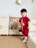G.DUCK KIDS小黃鴨新生嬰兒衣服夏季薄款連體衣純棉國風(fēng)滿(mǎn)月男女寶寶周歲衣服紅色66cm 66建議1-3個(gè)月10斤-13斤 曬單實(shí)拍圖
