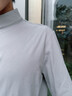 名創(chuàng)優(yōu)品（MINISO）防曬打底衫男款秋季UPF50+防紫外線內(nèi)搭速干運(yùn)動(dòng)半拉鏈長(zhǎng)袖t恤男 淺灰(純色) L /175(抗菌易去污) 曬單實(shí)拍圖