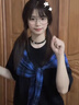 美式學(xué)院風(fēng)蝴蝶結(jié)綁帶潮流短袖T恤女夏季慵懶風(fēng)寬松設(shè)計感上衣服 黑藍 M 曬單實拍圖