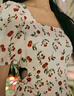 秋水伊人復(fù)古方領(lǐng)時(shí)尚連衣裙夏季新款女裝優(yōu)雅氣質(zhì)設(shè)計(jì)感裙子 花料 S 曬單實(shí)拍圖