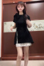 蝶嬌諾（DIEJIAONUO）連衣裙子夏天女裝2025年新款韓版純欲風溫柔風甜辣妹森系氣質甜美 黑色上衣+短裙 S 曬單實拍圖