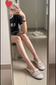 Coup De Foudre2025夏季新款CDF女鞋氣質(zhì)時(shí)尚編織拖鞋水鉆平底輕便外穿包頭女拖 白色 36 曬單實(shí)拍圖