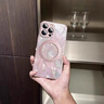 秒揚 磁吸支架適用蘋果16promax手機殼新款iphone17pro創(chuàng)意花朵14超火13小眾閃粉羽紗12全包防摔女 閃粉羽紗-粉色鐳射小花+360°旋轉(zhuǎn)磁吸支架+手鏈 iPhone 16 曬單實拍圖