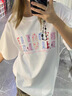 辰衣純國潮牌美式高街hiphop字母刺繡短袖t恤女2025新款夏季學(xué)院風(fēng)上衣 白色（純棉優(yōu)質(zhì)版） M 曬單實拍圖