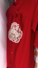 DUUDUU周歲衣服嬰兒短袖連體衣紅色國風夏裝滿月哈衣 刺繡 繁花  73cm  曬單實拍圖