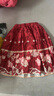 皮爾卡丹（pierre cardin）童裝女童馬面裙套裝兒童漢服短袖夏裝中國風唐裝新中式寶寶演出服 紅色 110 尺碼4~5歲【100-110cm】 曬單實拍圖