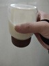 合慶高硼硅玻璃胖胖杯豆漿杯迷你便攜水杯牛奶咖啡杯果汁杯奶粉分裝瓶 栗子棕250ML1個(gè)裝【高硼硅玻璃】 曬單實(shí)拍圖