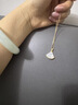 18K金裙子吊墜au750彩金玫瑰金黃金鎖骨鏈套鏈送女生禮物扇子掛墜 白貝母（中號17mm) 18K金黃金色（單吊墜） 曬單實拍圖