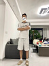 輕依縵斜紋運動(dòng)短褲男夏季潮牌青少年跑步籃球休閑五分中褲潮流2025新款 白灰色 XL 曬單實(shí)拍圖
