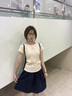 唐菓蜜連衣裙女夏季2025新款女裝韓系甜妹減齡學院風小個子套裝裙夏天 杏粉上衣+藏青裙子 M 曬單實拍圖