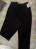 皮爾卡丹西褲女職業(yè)小腳長(cháng)褲OL春秋新款修身顯瘦高腰九分休閑直筒鉛筆褲薄 黑色長(cháng)褲 3XL 140-150斤 曬單實(shí)拍圖