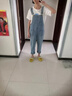 DALEY MODE牛仔褲女春秋網(wǎng)紅減齡仔褲背帶褲女韓版寬松顯瘦森女系小個子2025 藍色 M 曬單實拍圖