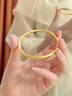 亞一黃金手鐲足金古法素圈經(jīng)典金鐲子送女友老婆媽媽生日情人節(jié)禮物 可代寫賀卡#勿拍 曬單實(shí)拍圖