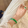 千意手鐲冰種翡翠甜綠玉手鐲貴妃飄花滿陽綠玻璃種冰透翡翠禮物玉鐲子 手鐲內(nèi)徑56mm 【精美高檔禮盒裝】 曬單實拍圖
