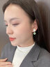 QPQK冰藍(lán)翡翠耳釘耳環(huán)2025新款爆款高級感耳飾女士中式耳墜送媽媽禮物 金色青玉耳環(huán)10MM 曬單實(shí)拍圖