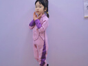回力兒童泳衣女童長(cháng)袖長(cháng)褲冬季保暖防寒連體潛水服女孩防曬游泳衣 江戶(hù)紫【秋冬防著(zhù)涼】 120 （建議身高120-130cm體重45-55斤） 曬單實(shí)拍圖
