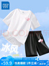 真維斯女童運動套裝2025夏季兒童速干衣服女孩夏裝中大童短袖短褲兩件套 曬單實拍圖