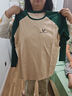 米婭琳 產(chǎn)后哺乳衣外出服春裝長(cháng)袖上衣喂奶衣辣媽款春夏季外穿哺乳期T恤 綠色 2XL（適合130-150斤） 曬單實(shí)拍圖