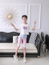 憨憨象女童打底褲夏季冰絲運動瑜伽褲子外穿五分鯊魚褲兒童速干修身褲子 1768綠漸變五分褲 110 曬單實拍圖