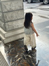 UR2025夏季新款女裝休閑松緊腰抽繩超寬松半裙UWM550019 米白 M (M-L) 曬單實(shí)拍圖