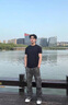 主意范（ZHUYIFAN）王嘉爾同款白色收袖口t恤男美式修身顯肌肉健身短袖彈力收腰半袖 黑色【修身顯瘦】 推薦指數(shù) L 115至130斤可穿 曬單實(shí)拍圖