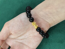 石玥珠寶精品8mm黑瑪瑙手串本命年護(hù)身符黃金貔貅轉(zhuǎn)運(yùn)珠水晶手鏈男女士款 曬單實(shí)拍圖
