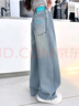 女童天絲牛仔褲夏季薄款2025新款大童夏天直筒闊腿褲兒童夏裝褲子 淺藍(lán)色【夏季薄款】 160 曬單實拍圖