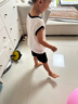 巴帝巴帝夏季嬰幼兒童純棉套裝無袖背心短褲男女寶寶 黑 汽車樂園 120 曬單實拍圖