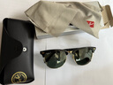 雷朋（RayBan）偏光太陽(yáng)鏡戶(hù)外墨鏡男女款方形素顏半框眼鏡開(kāi)車(chē)眼鏡0RB3016F禮物 901/58黑色鏡框綠色偏光鏡片 尺寸55 曬單實(shí)拍圖