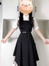 蕓蕁裙子女夏季2025新款蕓蕁夏季新款法式不規(guī)則背帶連衣裙+短袖襯衫+ [三件套]襯衫+背帶裙+半身裙 XL 曬單實拍圖