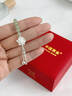 中國黃金（CHINA GOLD）蓮花碎銀手鏈女S925銀好運蓮蓮和田玉手串結婚生日禮物女生送女友 蓮花碎銀手鏈【品牌禮盒】 曬單實(shí)拍圖