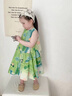 G.DUCKKIDS小黃鴨女童連衣裙夏季新款兒童公主裙田園風(fēng)中小童女寶寶背心裙子 綠色 90 尺碼1~2歲【 80-90cm】cm 曬單實(shí)拍圖