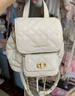 CHARLES&KEITH菱格大容量柔軟多用背包書包雙肩包包女包生日禮物CK2-60151400 Cream奶白色 S 曬單實(shí)拍圖