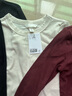 H&M【七夕禮物】女裝T恤莫代爾混紡顯瘦打底衫長(zhǎng)袖內(nèi)搭上衣0999727 白色018 155/80 曬單實(shí)拍圖
