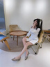 Pale memory尖頭單鞋女2025夏季新款民族風瓢鞋鑲鉆花瓣平底鞋大碼女鞋 杏色 39 曬單實拍圖