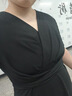 三彩若潮大碼女裝2025夏季新款交叉綁帶小黑裙連衣裙V領(lǐng)短袖胖MM 經(jīng)典黑 2XL 175/100B 曬單實(shí)拍圖