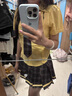 歐若婷雅新品連衣裙學(xué)院風(fēng)jk制服套裝女短袖襯衫半身裙子夏季2025新款衣服 黃色襯衫+格子半身裙 L 曬單實(shí)拍圖