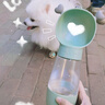 嬉皮狗（hipidog）狗狗外出水杯便攜式喝水器寵物水壺遛狗飲水杯隨行狗喝水寵物用品 草綠色350ml飲水+200ml喂食 通用 曬單實拍圖
